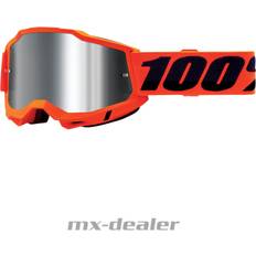 Naranja Gafas de moto 100% Accuri Goggle Neon/Orange Mirror Silver