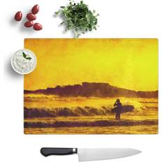 East Urban Home Man Surfing Sunset Chopping Board