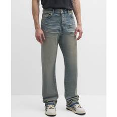 Amiri Jeans Amiri Straight Jeans Release Hem Blau