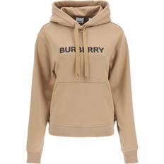 Burberry Jumpers Burberry Logo Cotton Hoodie - Camel