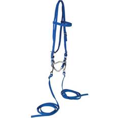 Blue Bridles Aime Imports Western Poly Browband Headstall Set w/Reins Blue Horse