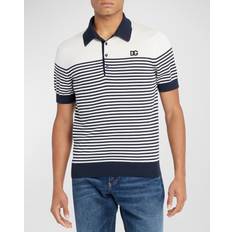 Dolce & Gabbana Men Polo Shirts Dolce & Gabbana Men's Striped Silk Polo Shirt