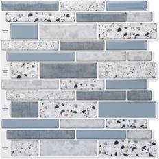 Piastrelle mosaico Art3d Peel and Stick Brick Kitchen Backsplash Autoadesivo da Parete 30 x 30 cm Blu