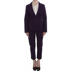 Purple - Women Suits BENCIVENGA Purple Striped Stretch Coat Blazer Pants Suit IT48