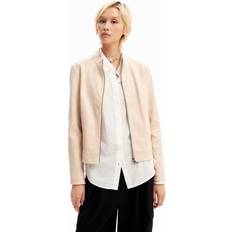 Imitatieleer - Vrouw Jassen Desigual Slim Bikerjacke - Blanc