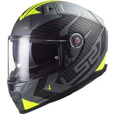 Yellow Motorcycle Helmets LS2 Vector II Splitter Motorcycle Helmet - Matt Black/Grey/Neon-Yellow