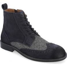 Blue - Men Lace Boots Thomas & Vine Men's Jarett Wingtip Ankle Boot Navy