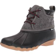 Skechers Women Lace Boots Skechers womens Mid Quilted Lace-up Rain Boot, Black/Charcoal