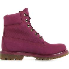 Purple - Women Lace Boots Timberland AF Icon Premium 6inch Purple Womens Boots Leather archived