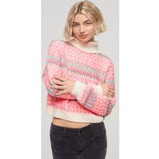 Beige - Maglione a collo alto Maglioni Superdry Kurzer Strickpullover mit Rollkragen Creme - Women