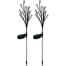 GardenWize Set of 2 Solar Flower Tree Stake Lights, 68cm