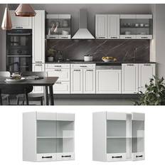 Black Kitchen Upper Cabinets Vicco R-Line Country House 60 cm White