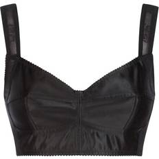 Dolce & Gabbana Vrouw Mouwloze shirts Dolce & Gabbana Satin Top Black