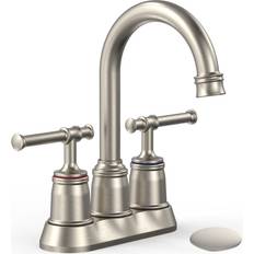 Nickel Basin Taps Homfan Classical Bathroom Faucet 4 Inch Nickel