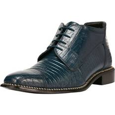 Libertyzeno LIBERTYZENO Mens Ankle Boots Genuine Leather Lizard Print Dress Shoes Navy