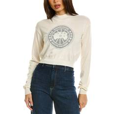Canada Goose Women Tops Canada Goose Logo Wool Cropped Sweater