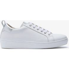 Mint Velvet Leather Lace-Up Trainers, White/Silver