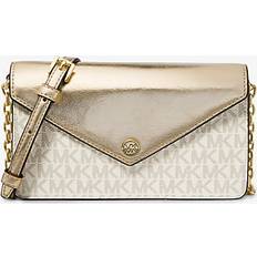 Michael Kors Jet Set Travel Pale Gold Small Flap Clutch Crossbody Bag