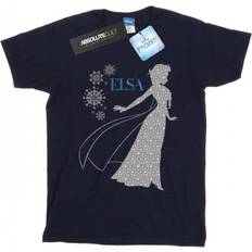 Klær Disney Damen/Damen Frozen Elsa Weihnachts-Silhouette Baumwoll-Boyfriend-T-Shirt