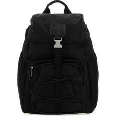 Herren Schulranzen Palm Angels Rucksack mit Monogramm-Prägung Herren Kalbsleder/Polyamid/Baumwolle/Elastan Einheitsgröße Schwarz