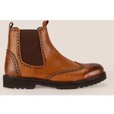 Laced Chelsea Boots Grant Leather Brogue Chelsea Boots Light Brown