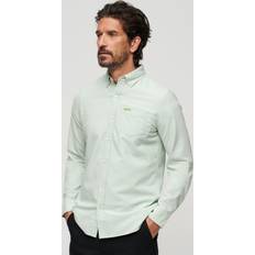 Superdry Men Shirts Superdry Men's Organic Cotton Long Sleeve Oxford Shirt Green