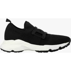Tod's Stickade Sneakers Med Läderkedja - Black