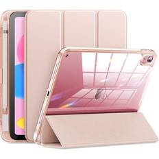 Rose Gold Tablet Cases Infiland INFILAND Compatible with iPad 10th Generation Case 2022. iPad 10.9 Inch Cover [ Anti-Yellowing Pencil