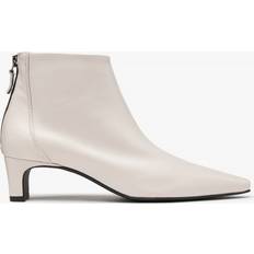 White Ankle Boots Daniel DANIEL Sedda Cream Leather Low Heel Ankle Boots 37, Colour: Whit