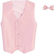 Suits Vest and Clip On Baby Boy Bowtie set PINK 2T/3T