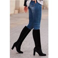 Sosandar Womens Blake Black Suede Knee High Boot