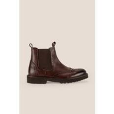 Laced Chelsea Boots Grant Leather Brogue Chelsea Boots Dark Brown