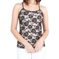 Nylon Tank Tops Private Label Women’s Seamless Stretch Adjustable Camisole Top Brown