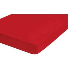 Rojo Ropa de Cama Biberna Jersey-Stretch Spannbettlaken 90x200 cm - 100x200 cm Rot Sábana Rojo (200x)