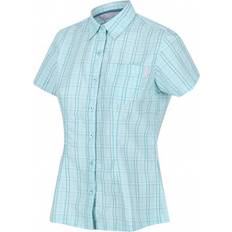 Rutiga Blusar Regatta blouse Mindano V checkered ladies polyester aqua