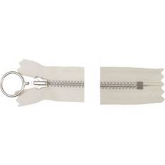 YKK Dragkedja 25 cm Vit M Ring