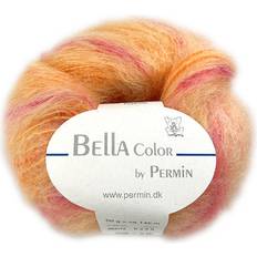 Permin Bella garn Mohairgarn med uldgarn & polyamid fv 883172 Orange/Pink/Syren