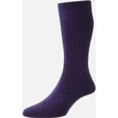 Pantherella Men's Men's Gadsbury Pindot Sock Purple 6/6.5/7