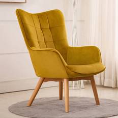 MDF Armchairs Hashtag Home Kleiman Mustard Armchair 94cm