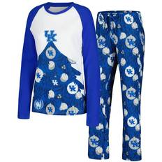 Blue - Women Pajamas Concepts Sport Women's Royal Kentucky Wildcats Tinsel Ugly Sweater Long Sleeve T-shirt and Pants Sleep Set Royal