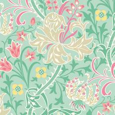 Hoopla Walls Hoopla Walls Lily Ogee Mint Green Smooth Matt Wallpaper