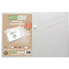 A4 50% Recycled Clear Transparent Popper Wallet 310x238mm 200mic