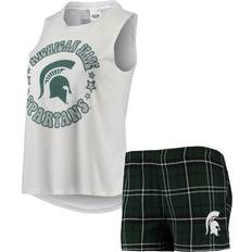 Green Pyjamas Concepts Sport White Michigan State Ultimate Flannel Tank Top Sleep Set Hunter Green, NCAA Women's at Academy