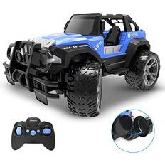 Deerc Remote Control Cars RC Racing Cars 1:18 Scale 80 Min Play 2.4Ghz LED Light Auto Mode Off Road RC Trucks with Storage Case All Terrain SUV Jeep Cars