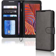 Galaxy XCover 5 Läderplånboksfodral Svart PU-Läder