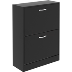 Sort - Valnød Skostativ Vida Designs 2 Drawer Shoe Rack