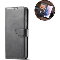 Mascot Samsung A12 5G Flip Cover Black.Wallet Series PU Leather Flip Phone Case