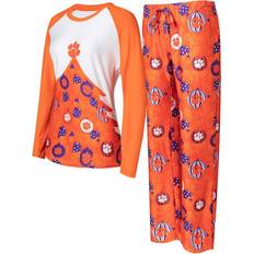 Orange - Women Sleepwear Concepts Sport Women's Orange Clemson Tigers Tinsel Ugly Sweater Long Sleeve T-shirt and Pants Sleep Set Orange