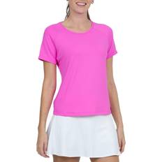 Pink - Sportswear Garment Polo Shirts Ibkul Women's Short Sleeve Crew Golf Polo, Medium, Hot Pink