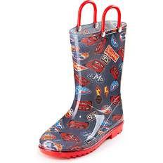 Rain Boots ABG Accessories Disney Cars Lightening McQueen PVC Rainboots For Boys Easy-on Handles Black Toddler